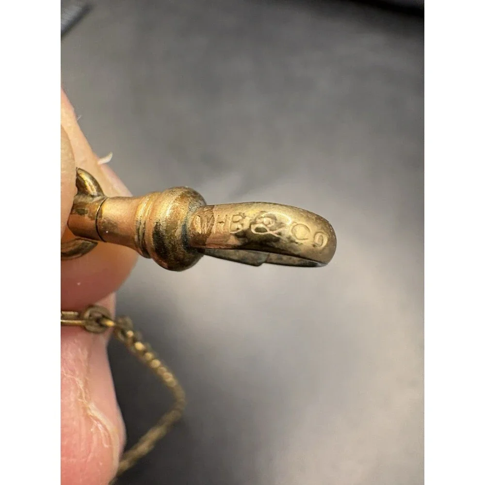 Antique WHB & Co Gold Filled  Watch Chain Fob 4” Beautiful!